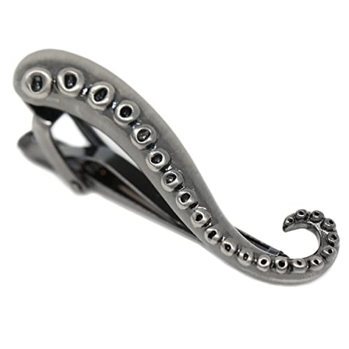 Mendepot Octopus Limb Tie Bar Burnished Silver Tone Octopus Limb Tie Clip In Box #TOP1