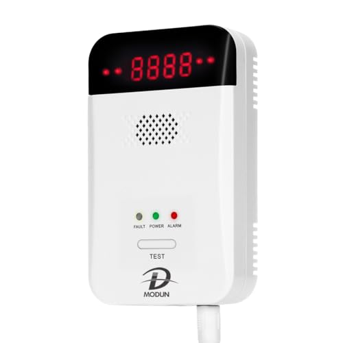 Gas Detector Alarm, LPG | Natural Gas | Coal Gas Leak Detector, Plug-in Sensor Gas Monitor with Sound Alarm and LED Display, Methane Propane Butane Combustible Gas Alarm for Kitchen Garage