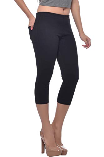Image of Frenchtrendz Women's Cotton Modal Spandex Stretchable Slim Fit Jegging Capris
