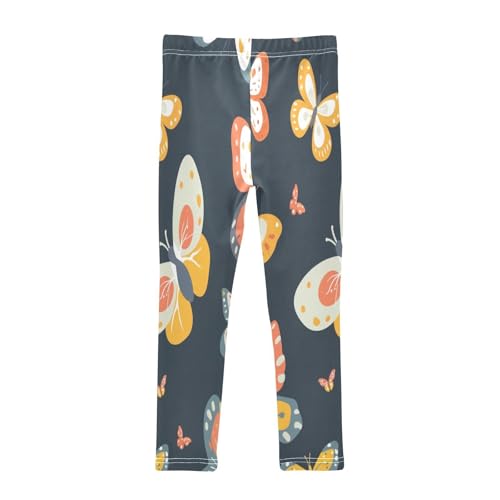 Toddler Girls Leggings Printed Yoga Pants Leggings Grey Yellow Butterfly for Kids2