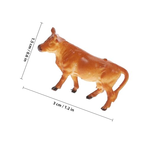 Abaodam 6個 ミニチュア牛フィギュア 耐久性リアルな牛模型 苔の風景装飾 ガー イクロランドスケープ用 多用途屋内外ディスプレイ