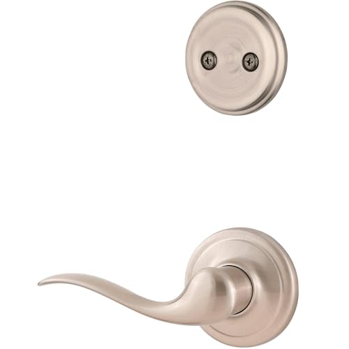 Kwikset 968TNLRH-15V1 Right Hand Tustin Lever Interior Dummy Handleset Trim with New Chassis Satin Nickel Finish