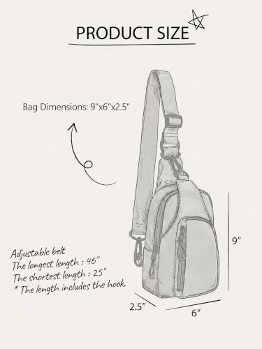 Image of ODODOS Sling Bag with Adjustable Straps Crossbody Chest Bag Lightweight Backpack for Casual Traveling Hiking