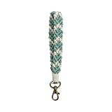 Llavero bohemio de macramé pulsera hecho a mano para mujeres y niñas, B_Verde, M