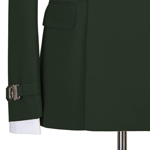 Image of Men's 2 Piece Suit with Metal Clasp Slim Fit Suit Stylish Business Pants Casual Wedding Grooms Tuxedo Suit