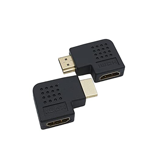 2 Adaptadores Planos HDMI 4K 3D en Ángulo - Macho a Hembra Cover