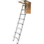YOUNGMAN 301001 Telescopic Loft Ladder Aluminium 2.9 Metres / 9.51 Feet, Silver, 86.8 x 47.8 x 12.6 cm