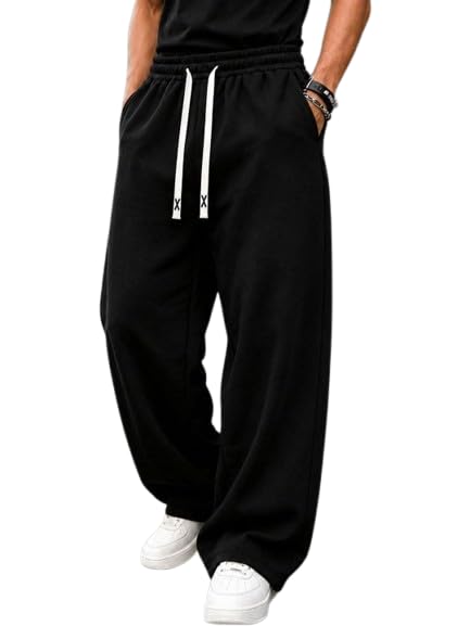 Image of Men's Oversized Baggy Track Pants| Comfortable Lounge & Streetwear Trousers
