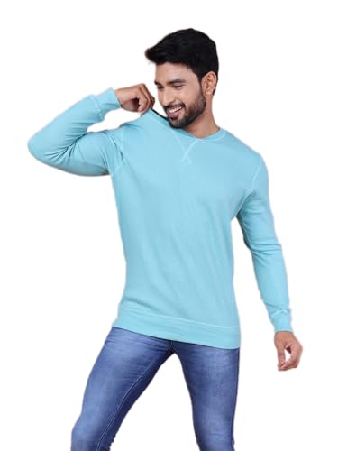 Image of Rupa Colors Waffle Texture Full Sleeves T-Shirt for Men, 100% Cotton with Breathable Fabric, Ribbed Crew Neck, Super Stretchable, Anti-Fungal Dye, Pack of 1
