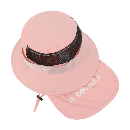 Children's Sun Hat Summer Outdoor Neck Guard Protection Mesh Fishermen Adjustable Cap Baby Kids Bucket Hat for Boys and Girls3