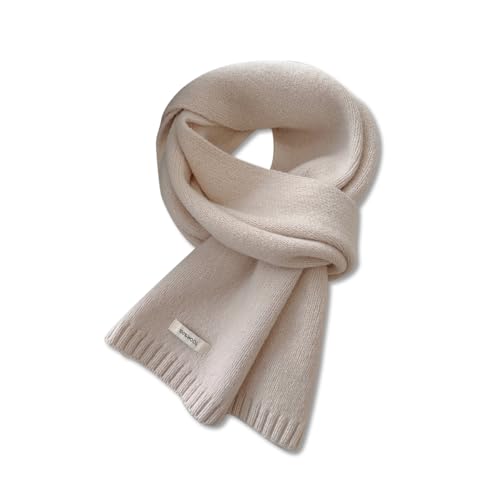 LumiSyne Invierno Bufandas De Punto Para Mujer Hombre Bufanda De Lana Australiana Color Sólido Sencillo Punto De Canalé Larga Bufanda De Cuello Pashmina Suave Cálida Bufanda De Collar 160×20cm