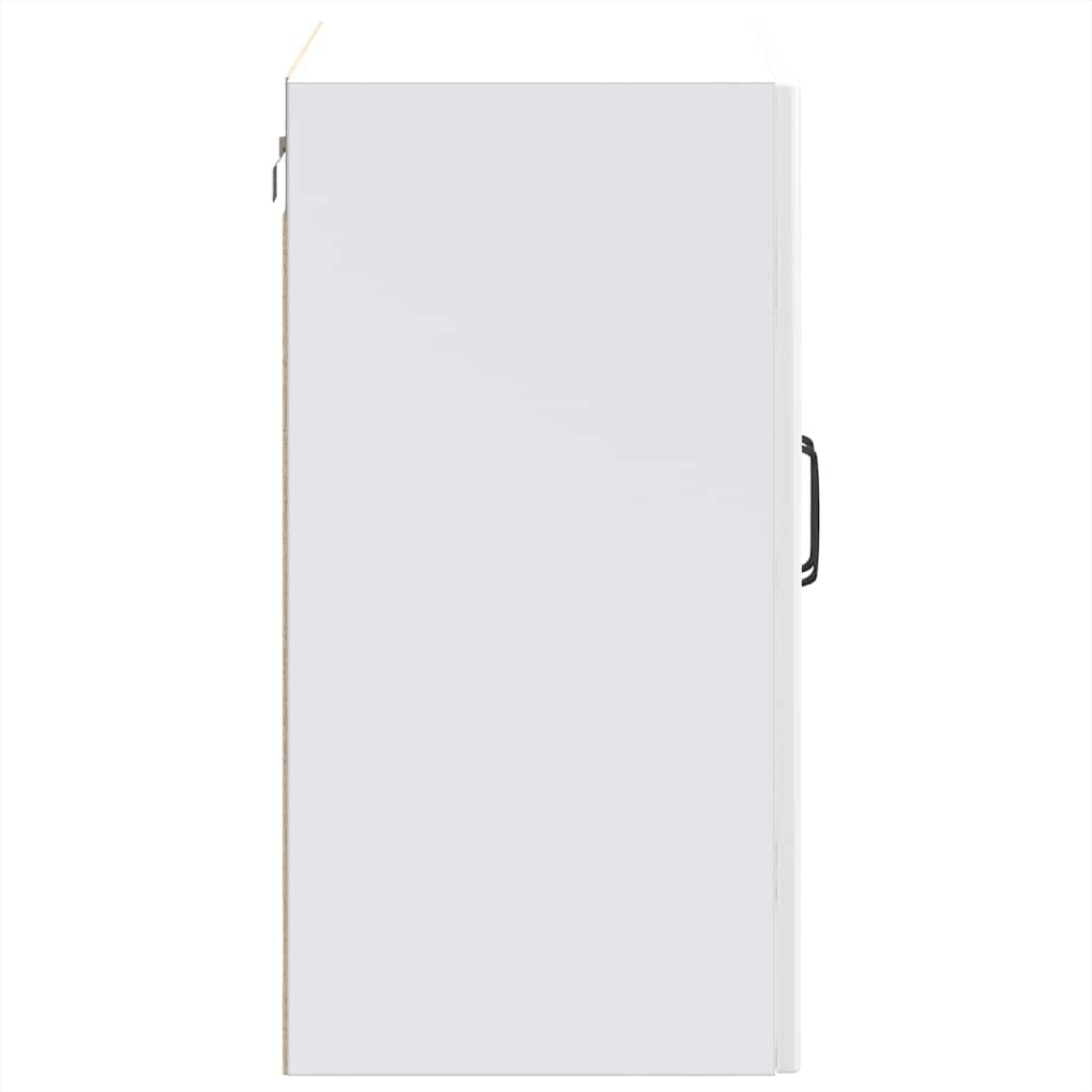 vidaXL Armoire Murale de Cuisine avec Porte vitrée Lucca Bois d'ingénierie Blanc Brillant