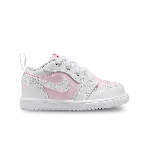 Jordan 1 Low Alt Baby/Toddler Shoes (DR9747-608, Pink Foam/Fire Red/White)2