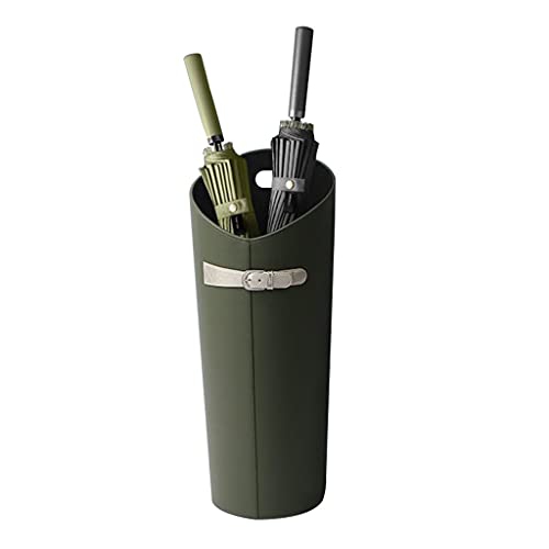 Seau à parapluie en cuir de luxe vert de 60 cm pour entrée résidentielle