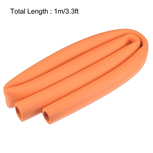 Image of uxcell Foam Tubing for Handle Grip Support, 22mm ID 32mm OD 1m Length Orange