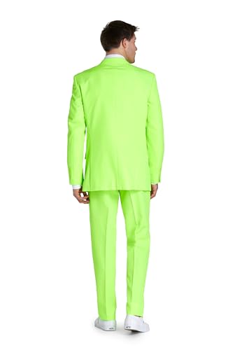 Opposuits Neon Colored Suit for Men - Neon Theme Party Outfit - Slim Fit - Including Jacket, Pants & Tie - Green2