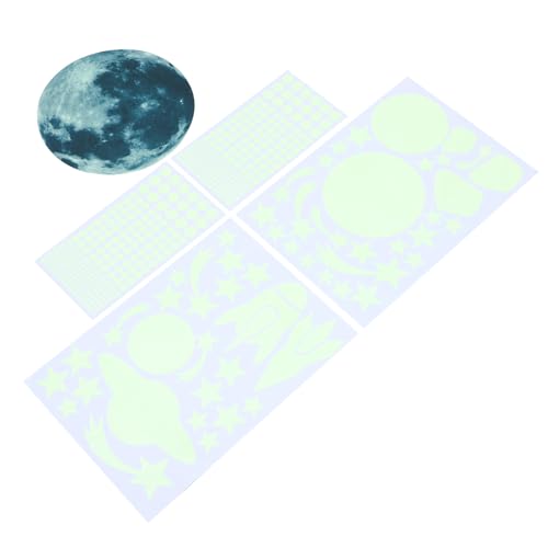 Pegatinas fluorescentes de estrellas y luna para pared, 20 cm
