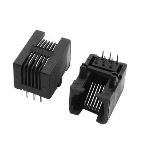 uxcell 5pcs RJ11 6-pin Telephone Modular PCB Jacks Socket miniatura 3