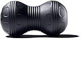 BIVI Cordless Vibrating Dual Ball Roller Massager High Intensity 4-Speed Muscle Workout Recovery Back, Legs Deep Tissue Peanut Shape Replaces Lacrosse Ball Therapy - Black