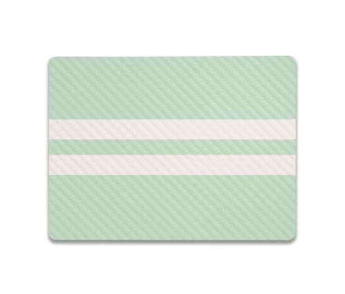 Image of MightySkins Carbon Fiber Skin Compatible with Microsoft Surface Laptop Go 3 (2023) Full Wrap Kit - Mint Stripes | Protective, Durable Textured Carbon Fiber Finish | Made in The USA