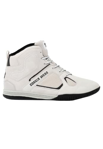 GORILLA WEAR Bodybuilding Fitness Troy High Tops, Scarpe Da Ginnastica Unisex Adulto, Bianco (White), 45 EU