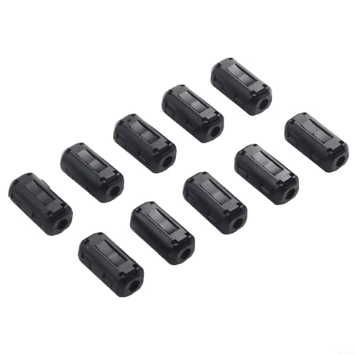 Mejora la señal con filtros supresores de ruido de núcleo de ferrita, juego de 10, adecuados para múltiples tipos de cable (negro)
