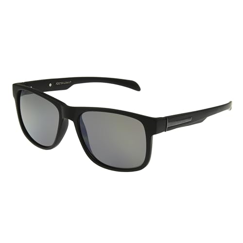 Foster Grant Mens Ramble Sunglasses Sunglasses Black Frame Grey Lenses Way Shape, Black/Smoke, 52 mm US
