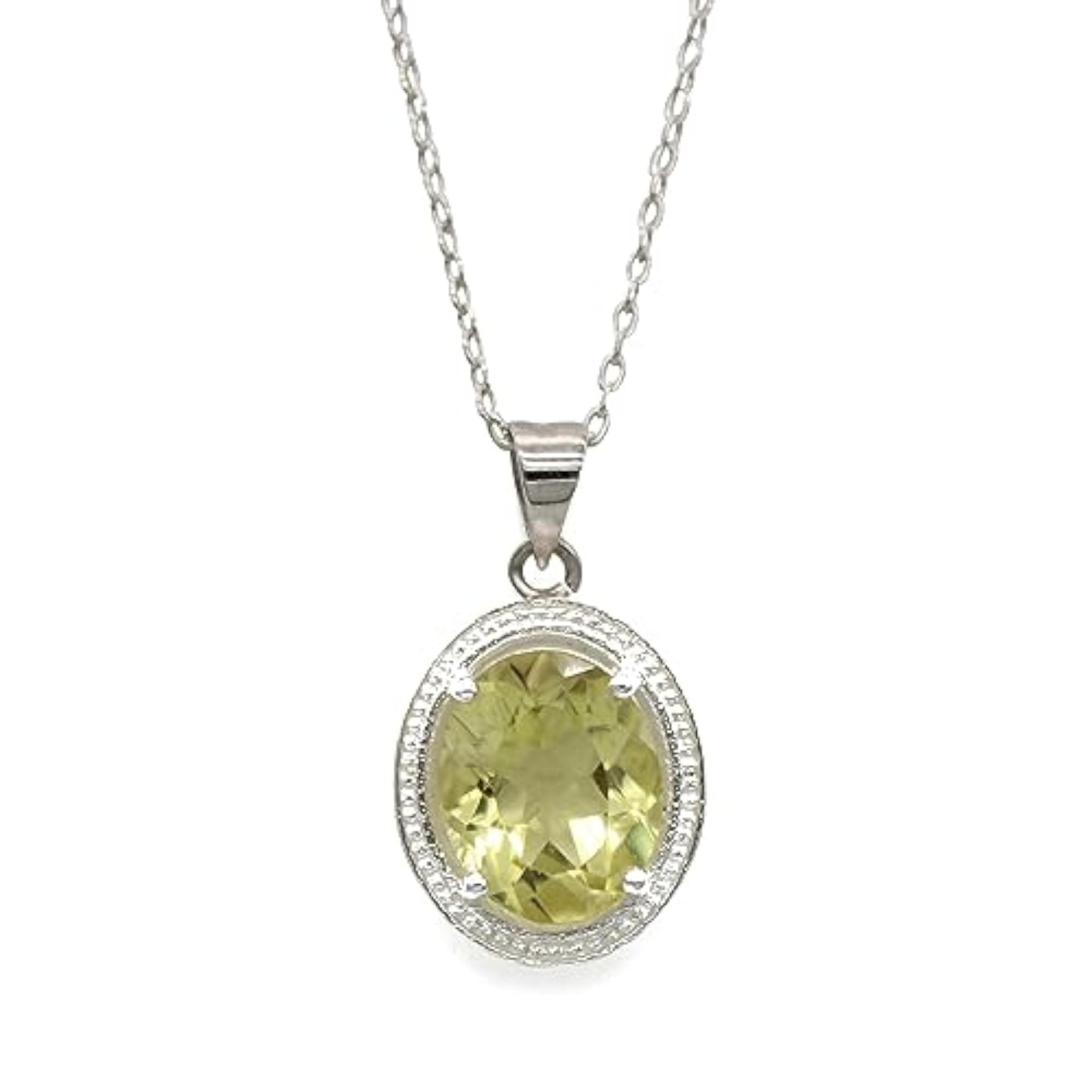 Women's 925 Sterling Silver Lemon Quartz Pendant, Rakhi Gift
