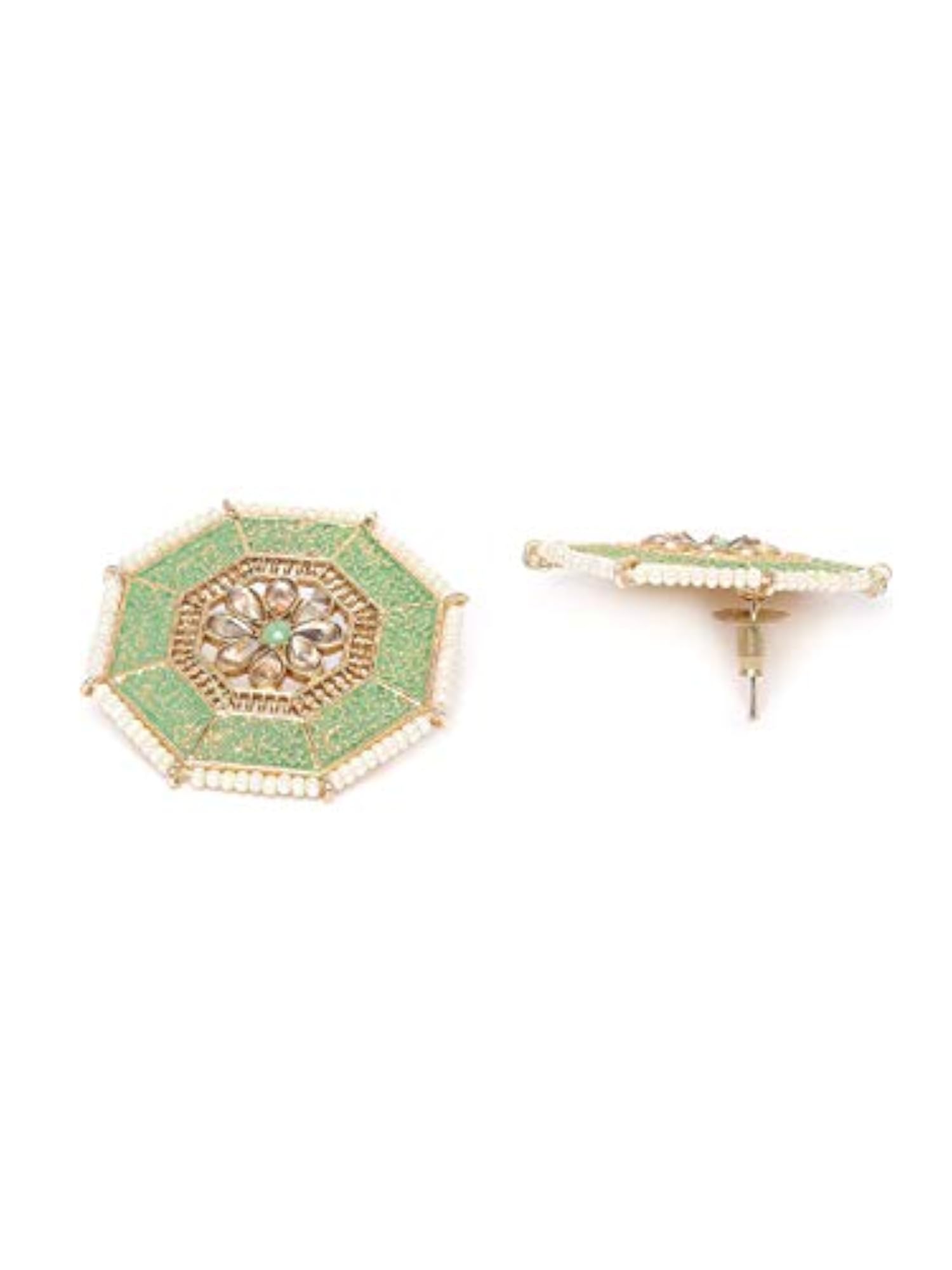 Meenakari Ethnic Stud Earring & Maangtikka Set For Women
