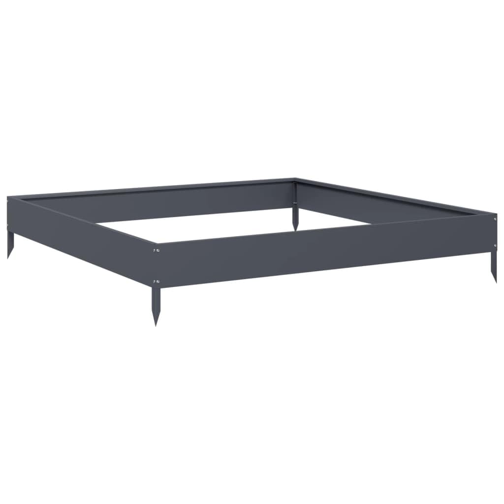 Arriate de Acero Gris Antracita 100x100x18,5 cm, Mesa De Cultivo, Huerto Domestico, Cultivo De Plantas Aromaticas, Arriate De Jardín - 851012