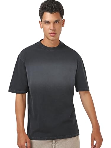 T-shirt pour homme haut surdimensionné manches demi-longues en coton