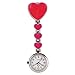 ibasenice Spilla a Forma di Cuore Orologio Spilla Bagliore al Quarzo Scuro Orologio Appeso Retro Orologio da Tasca Orologio Regalo per Infermiere con Clip Pin (Rosato)