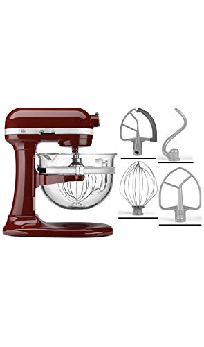 KitchenAid KF26M2XGC 6-Qt. Professional 600 with Glass Bowl - Gloss Cinnamon Dark Red