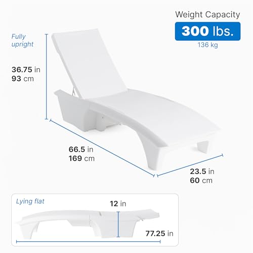 Image of Step2 Vero Adjustable Back in-Pool Lounger with Storage, Pool Chair, Weighted, White