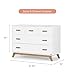 dadada Soho 5-Drawer Dresser for Nursery and Bedroom - Modern Design, Large Storage, Baby-Safe Finish, Soft Close Drawers, Anti-Tip Safety, Sturdy Legs & Solid Wood Handles, 47” Wide (White+Walnut)