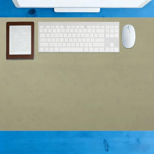 Image of Leather Desk Mat 40 x 90 cm Non Slip Waterproof Desk Writing Pad Spill Resistant Durable Design for Office Home Decor, Green