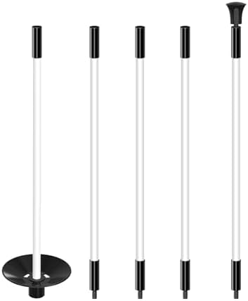 CoGolfing 6 ft Fiberglass Golf Flagstick, 5-Section, Retrieval Base