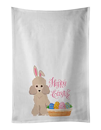Caroline's Treasures WDK5080WTKT Toy Cream Poodle Easter White Kitchen Towel Set of 2 Dish Towels Decorative Bathroom Hand Towel for Hand, Face, Hair, Yoga, Tea, Dishcloth, 19 X 25, White