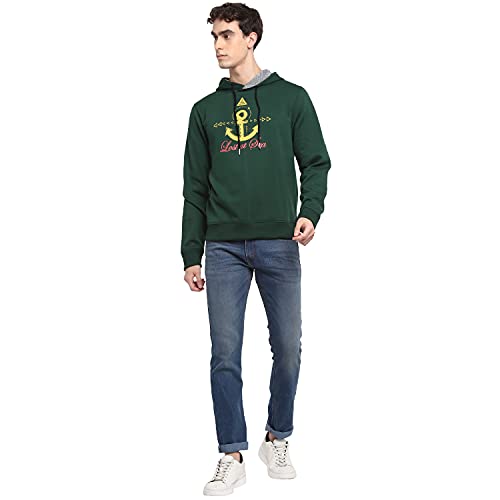 Image of Deniklo Mens Polyester Hooded Neck Sweatshirt