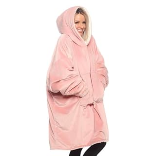 THE COMFY Original | Sherpa Lined Microfiber Fleece Wearable Blanket, Oversized Design with Hood and Pocket, From Shark Tank, for Women & Men, Warm and Cozy Gifts