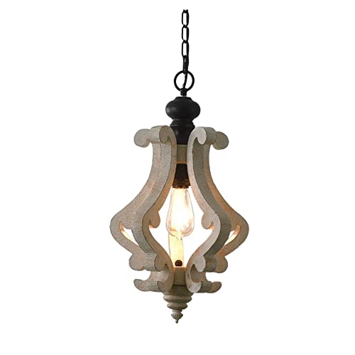 Lustre en bois massif pour remplacer un plafonnier triste dans la salle à manger