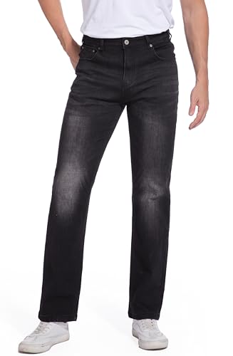 Men's Jeans Regular Fit High Waist Straight Stretch Cotton Jeans 5 Pocket