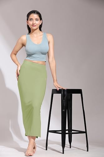 Image of TRENDMALLS Women's Polyester Spandex Stretchable Straight Saree Shapewear Petticoat for Women, Cotton Blended, Skirts for Women, Saree Shaper