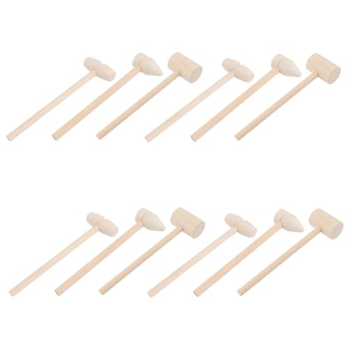 NAMOARLY 12Pcs Mini Wooden Hammers for Safe Pounding Creative Mallet for Learning Fun Activities for Parties Developmental Play