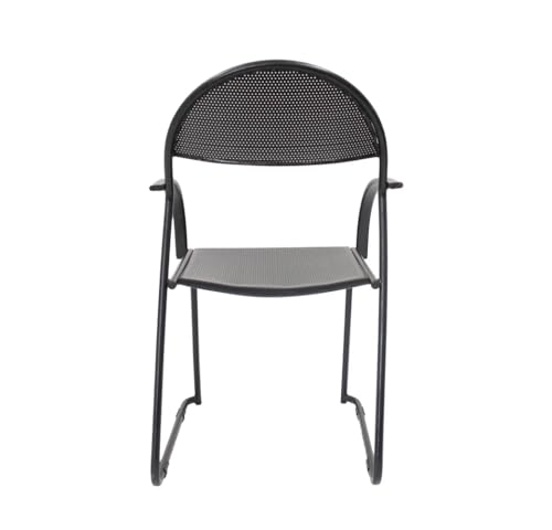 Image of Da URBAN 1 Seater Metal Chair with Arm Chair (Black)