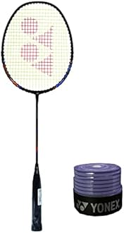 Yonex Nanoray Light 18i Graphite Badminton Racquet with Free Full Cover (77 Grams, 30 lbs Tension) & ET 903 E Super Rubber Badminton Grip (Purple)