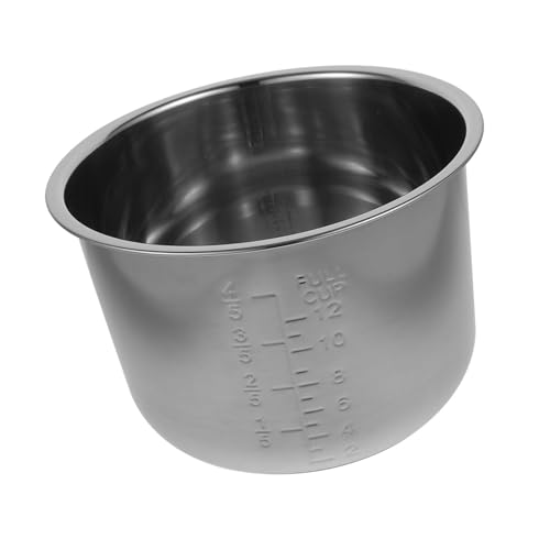 Lurrose Olla Interior de Acero Inoxidable Arrocera Recambio Multifuncional con Base Gruesa Capacidad Revestimiento Antiadherente Compatible con Ollas de Arroz Standard