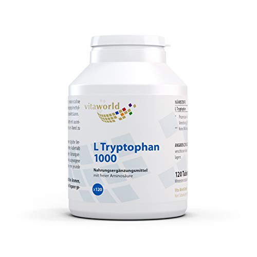 Vita World L-Tryptophane 1000mg 120 tablettes végétariennes Made in Germany