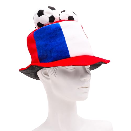 Toyland® France Flag Novelty Football Fan Top Hat With 3D Footballs - Image 3