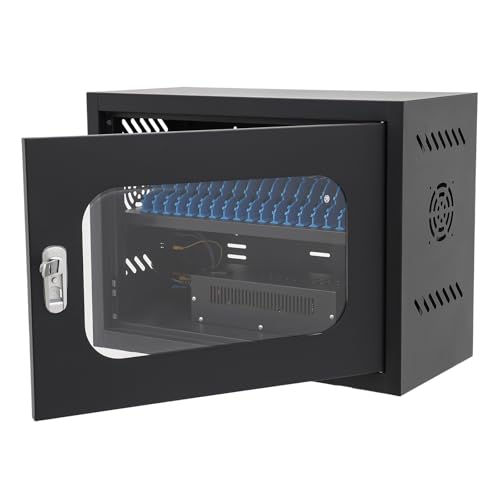 Mocuceom 20-Device Charging Station, Cell Phone Locker Charging Cabinet for Tablet Laptop, Lockable 20-Unit Charging Station with Cable Management, Rechargeable Wall Mount or Desktop Charging Locker